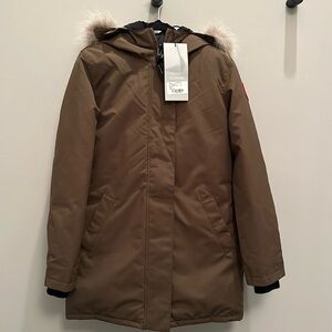 Canada Goose Brown Parka with Fur-Trim Hood